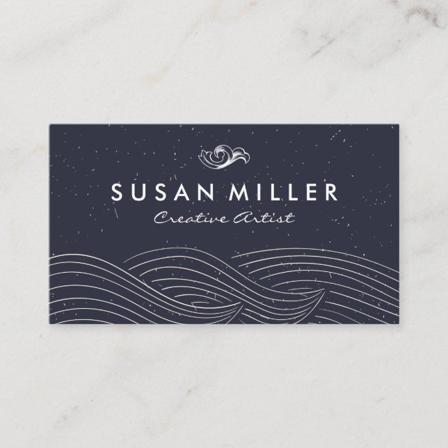Wave Lines Creative Business Card (Front)