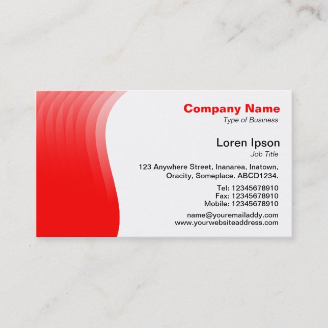 Wave Margin - Red Business Card (Front)