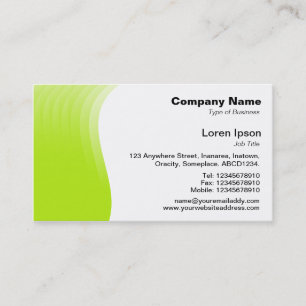 Wave Margin - Yellow Green Business Card