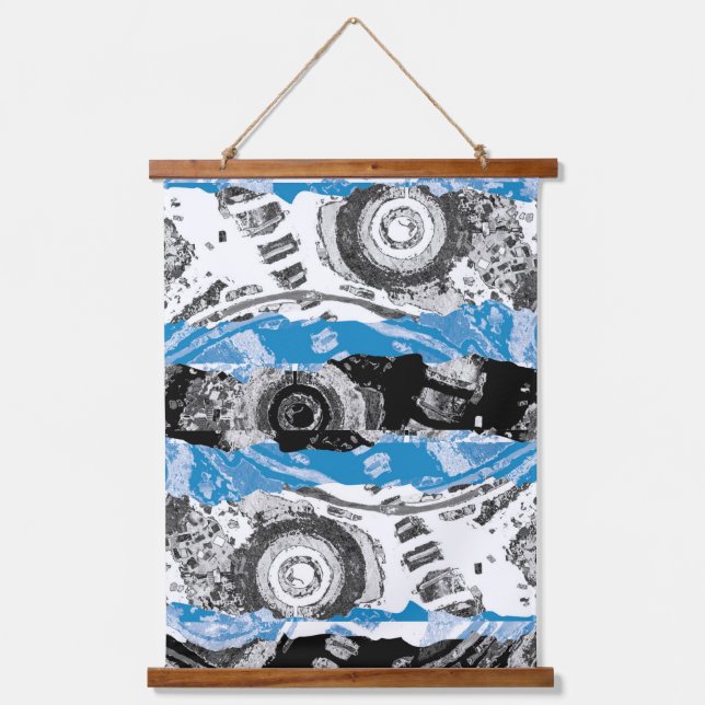 Wave Mechanism – Custom Wood Topped Wall Tapestry  (Front)