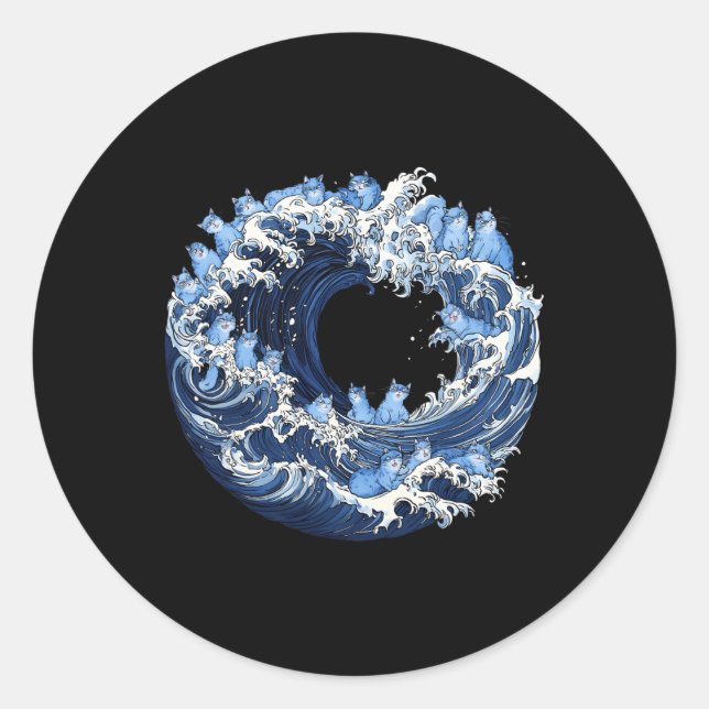 Wave Of Blue Cats For Kamala  Classic Round Sticker (Front)