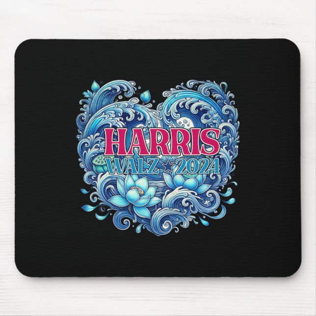 Wave Of Blue Lotus For Kamala 2024  Mouse Pad (Front)