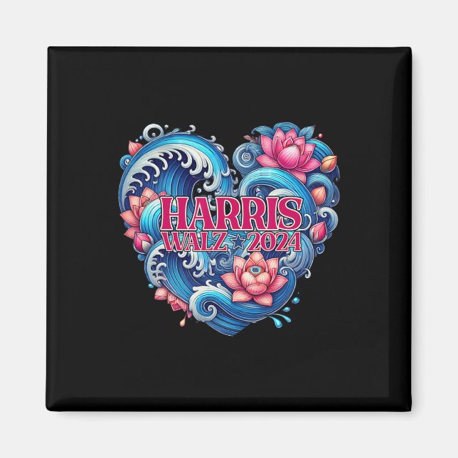 Wave Of Blue Lotus For Kamala Funny  Magnet (Front)