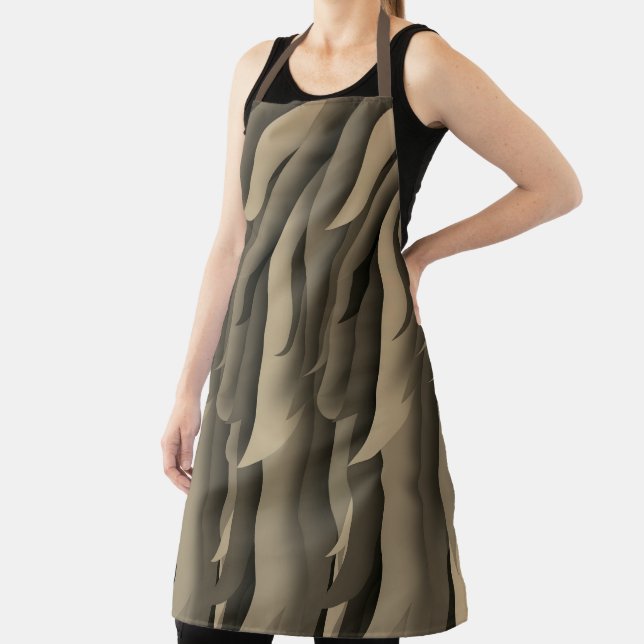 Wave of Brown and Tan Modern Art Apron (Insitu)