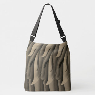 Wave of Brown and Tan Modern Art Crossbody Bag