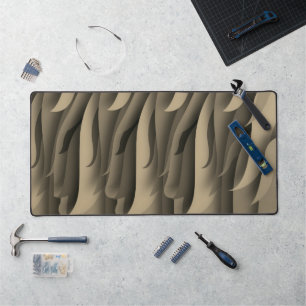Wave of Brown and Tan Modern Art Desk Mat