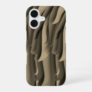 Wave of Brown and Tan Modern Art iPhone 16 Case