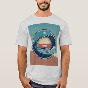 Wave of Change: A Minimalist Sketch of Ocean Power T-Shirt