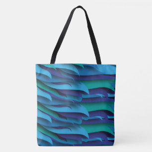Wave of Different Colors of Blue to Green Tote Bag