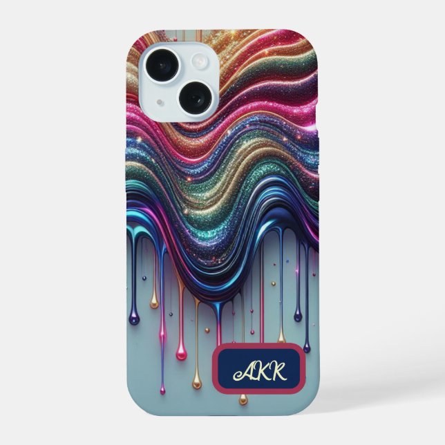 Wave of Rainbow iPhone 15 Case (Back)
