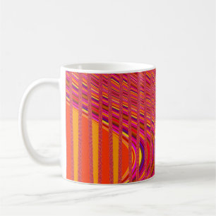 Wave of Stripes Coffee Mug, Pink-Orange Mug