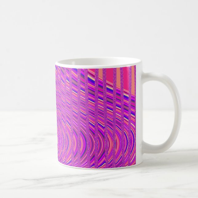 Wave of Stripes Coffee Mug, Pink-Purple Mug (Right)