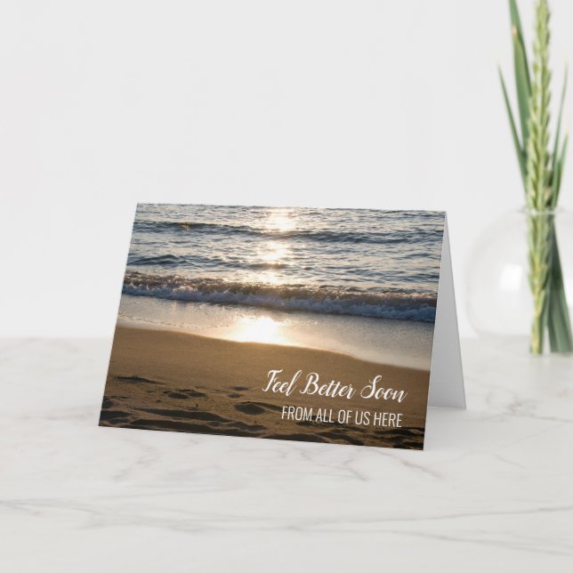 Wave on the Beach Get Well Soon From Group Card (Front)