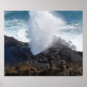 Wave on the rocks poster
