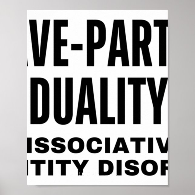 Wave-particle Duality In Physics Is A Dissociative Poster (Front)