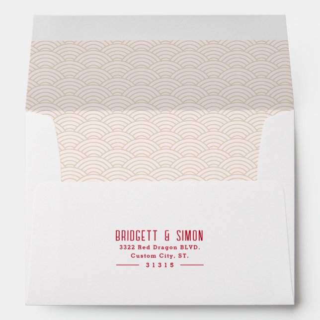 Wave Pattern | Beige Style Pre-Addressed Envelope (Back (Bottom))