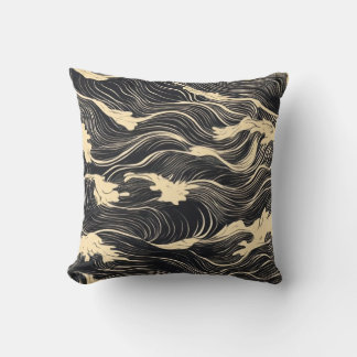 Wave Pattern Coastal Style Cushion