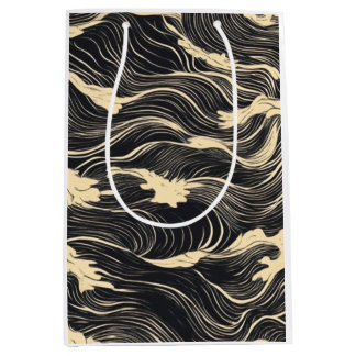 Wave Pattern Coastal Style Medium Gift Bag