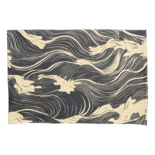 Wave Pattern Coastal Style Pillowcase