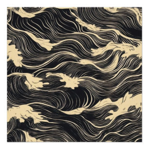 Wave Pattern Coastal Style Poster