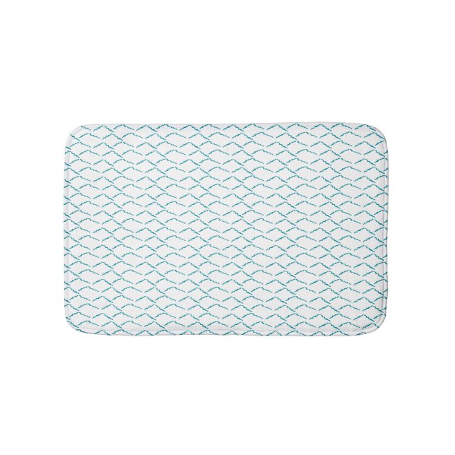 Wave Pattern Ocean Abstract Turquoise Bath Mat (Front)
