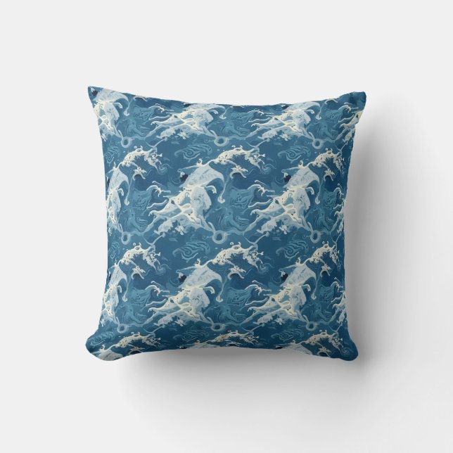 wave pattern pillow cushion (Front)