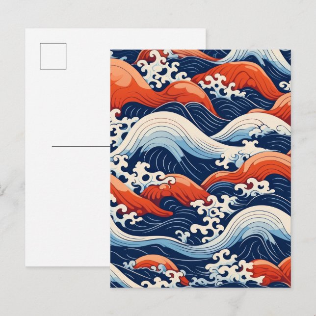 Wave pattern postcard (Front/Back)