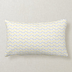 Wave Pattern Yellow & Grey Lumbar Pillow