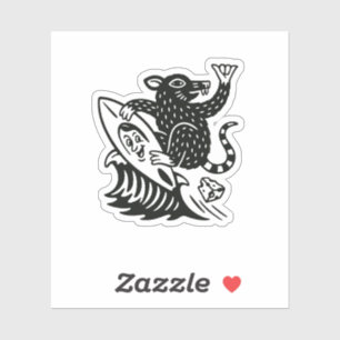 Wave Rat Shaka Funny Sticker