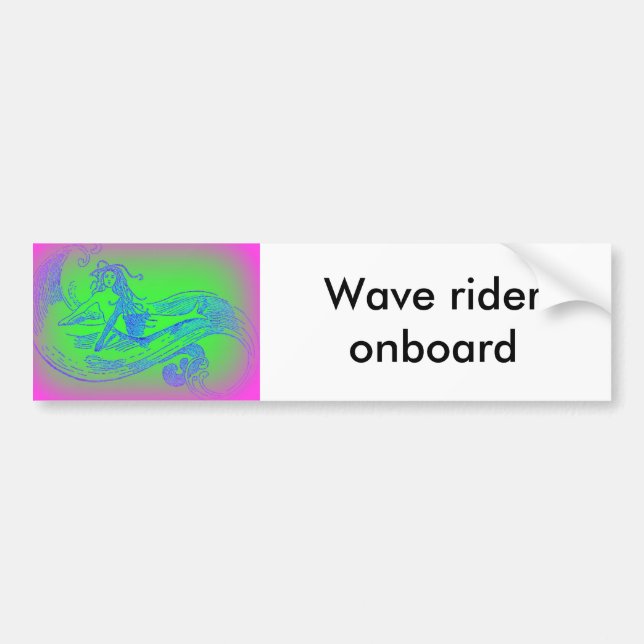 wave rider onboard bumper sticker (Front)