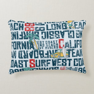 Wave rider west coast California surfing team grun Decorative Cushion