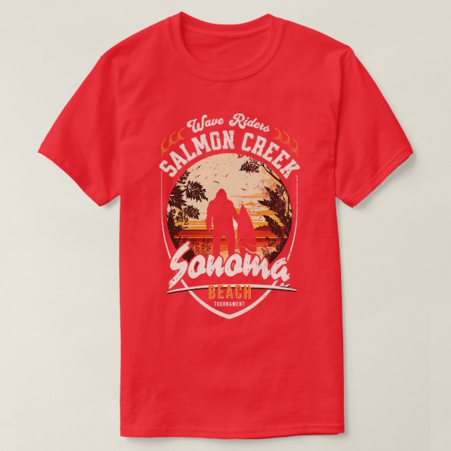 Wave Riders Salmon Creek Sonoma Beach Tournament 1 T-Shirt (Design Front)