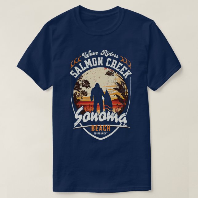 Wave Riders Salmon Creek Sonoma Beach Tournament T-Shirt (Design Front)