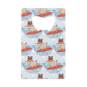 Wave riding happy pug dog on surfboard scarf band