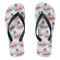 Wave riding happy pug dog on surfboard  scarf band