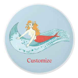 Wave-Riding Mermaid Thunder_Cove Ceramic Knob