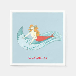 Wave-Riding Mermaid Thunder_Cove Napkin