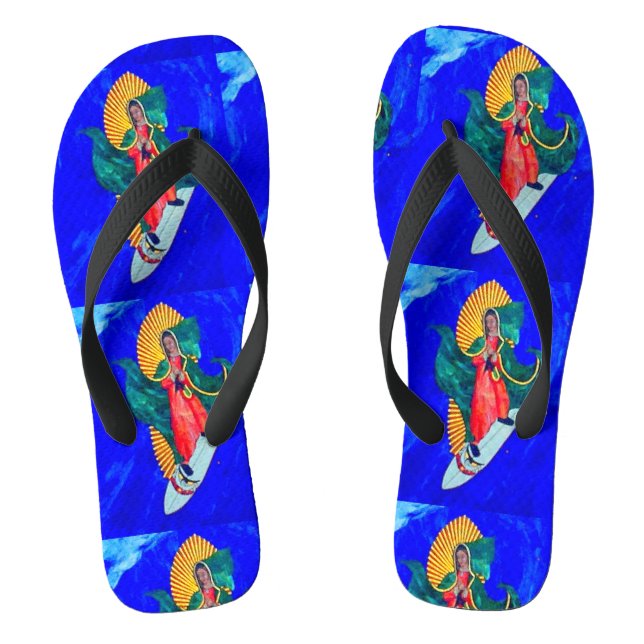 wave riding nun blue thongs (Footbed)