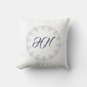 Wave ring with initials cushion