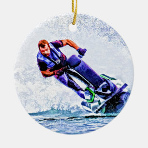 Wave Runner Spray Ceramic Tree Decoration