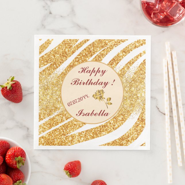 Wave Sea Gold Glitter Boho Popular Collection Napkin (Insitu)