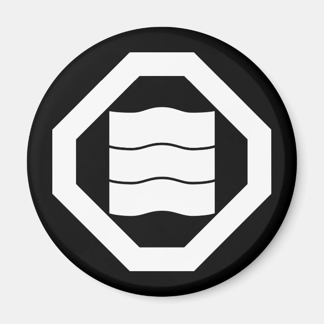 Wave-shaped Kanji characters for three in Oshiki Magnet (Front)