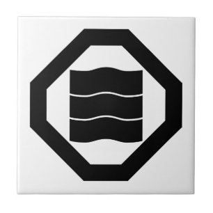 Wave-shaped Kanji characters for three in Oshiki Tile