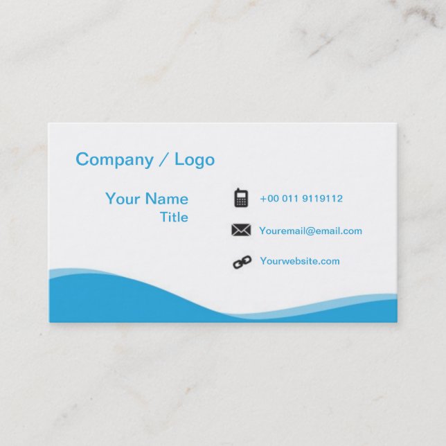 wave simple business card (pink) (Front)