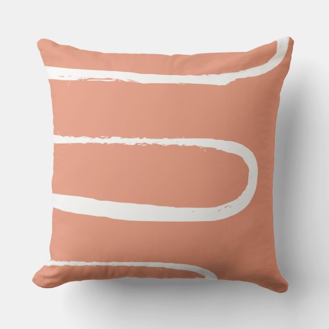 Wave Soft Salmon Orange Cushion (Front)