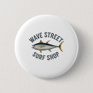 Wave Street Surf Shop Yellow Fin Tuna Graphic Fish 6 Cm Round Badge