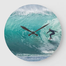 Wave, Surfer, Beautiful Landscape Wall Clock
