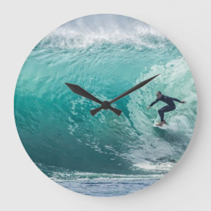 Wave, Surfer, Beautiful Landscape Wall Clock