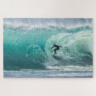 Wave Surfer Surfing Sports Blue Ocean Jigsaw Puzzle
