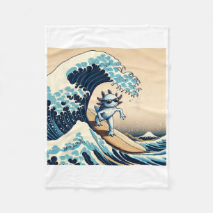 Wave Surfing Axolotl Love Funny Anime Lizard Salam Fleece Blanket